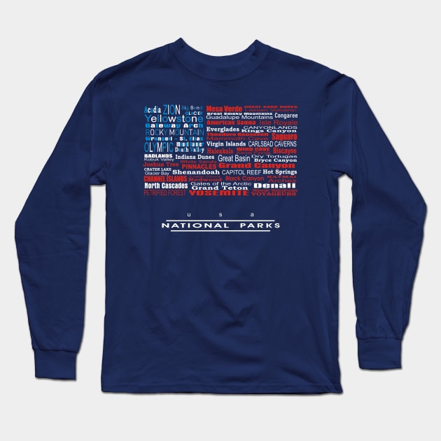 USA National Parks Long Sleeve T-Shirt by Northofthepines